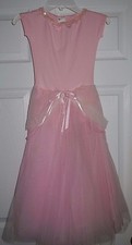 Body Wrappers Dance Dress Skirted Cap Slve Leotard Pink Girls Small  2098