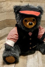 Vintage Robert Raikes MAX Wood Face Collectible Bear Gambler Card Player