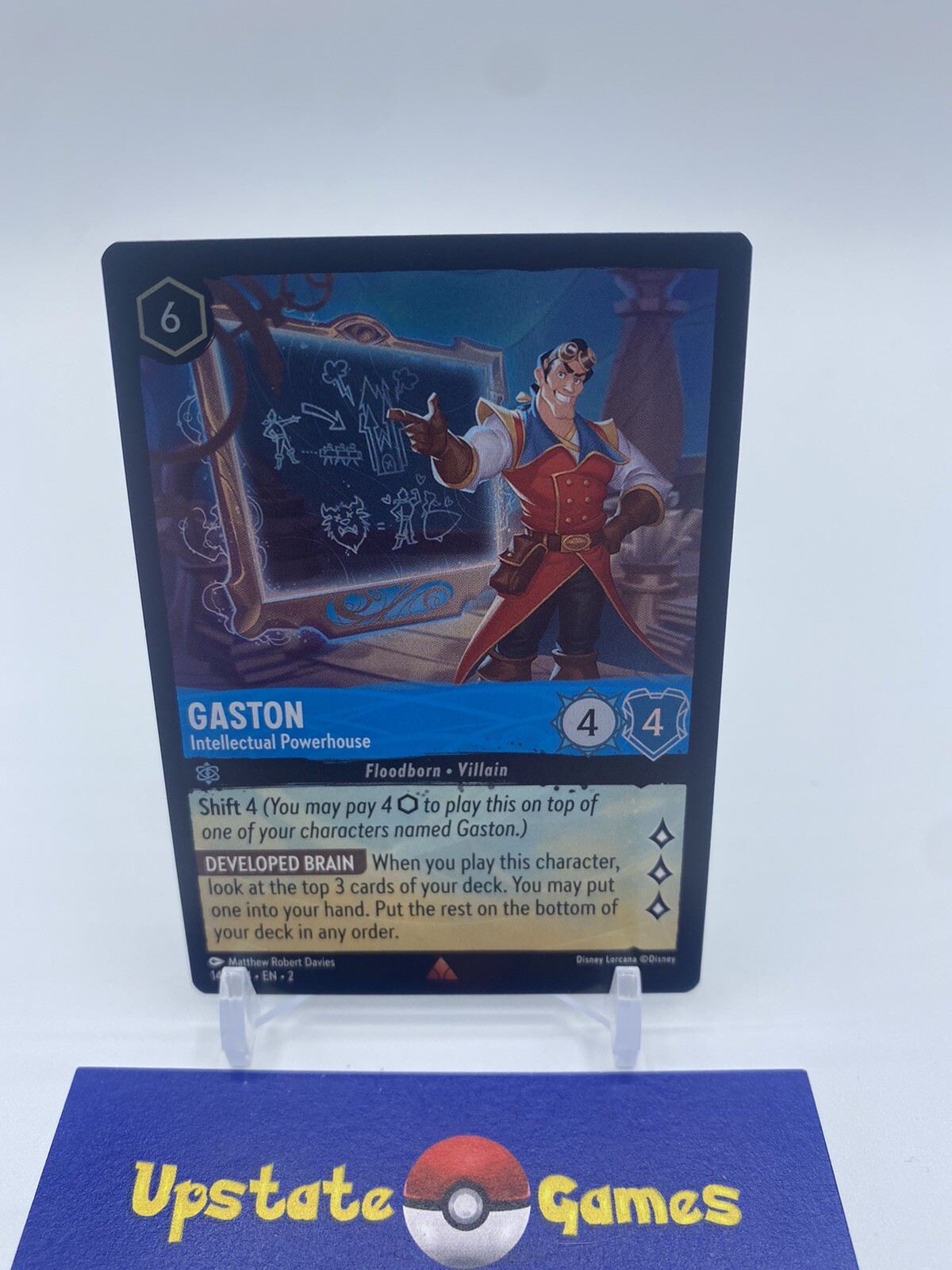 Disney Lorcana: Rise of the Floodborn - Gaston - 147/204 COLD FOIL Rare - MINT