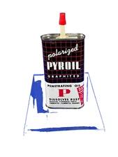 Vintage, 1950's 3 Oz.  Polarized PYROIL Graphited Penetrating Oil Tin,  Full