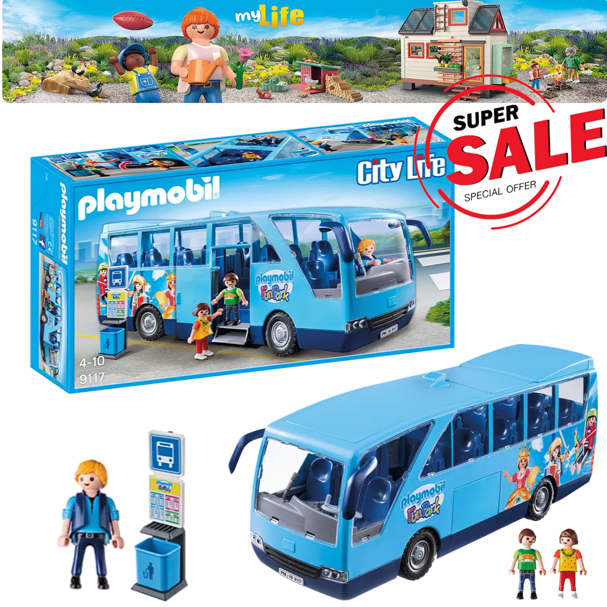 Playmobil My Life 9117 FunPark Bus NEW BOXED
