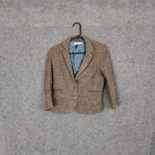 Kate Moss Topshop Tweed Jacket Uk 12 Herringbone Country Marling Evans England