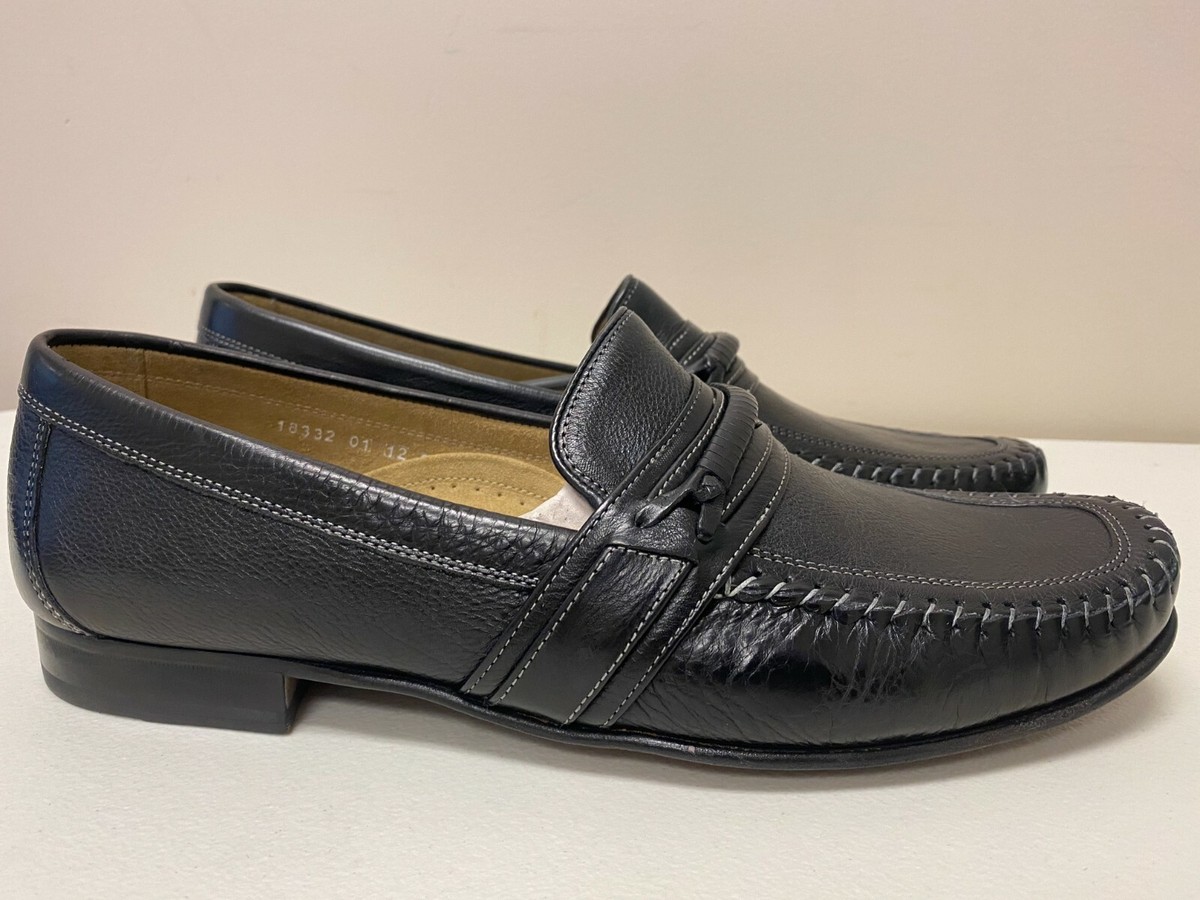 Florsheim ComforTech Men\'s Dress Shoes Black Loafers Size 12D Florsheim Black Leather Croc Print Tassel Moc Toe Loafers  main image 2