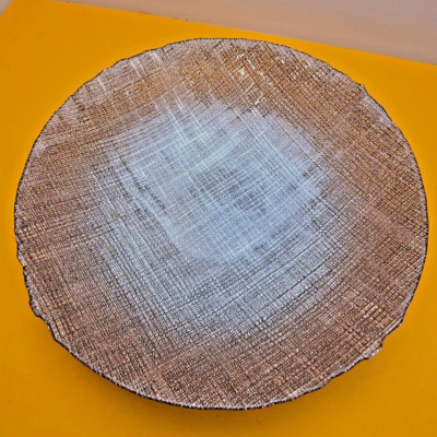 Glass Serving Platter/Bowl Decorated Very Beautiful
