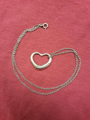 Tiffany & Co. Sterling Silver Elsa Peretti Open Heart 3/4