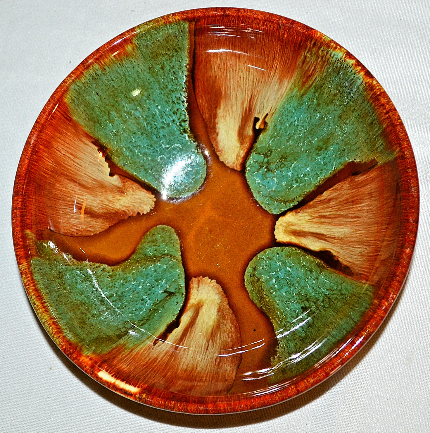 Dryden Ozark Frontier Ovenware Original FRONTIER BROWN & TEAL Glazed Soup Bowl