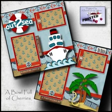 Out To Sea Cruise 2 premade scrapbook pages paper piecing printed layout cherry