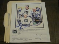 CHRIS PRONGER SEAN BURKE DUAL AUTOGRAPHED HARTFORD WHALERS 8X10 LITHO ADD