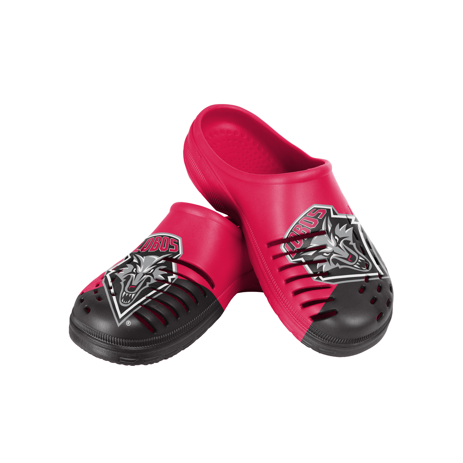 Мужские сабо FOCO NCAA New Mexico Lobos 2023 с цветным блоком и большим логотипом