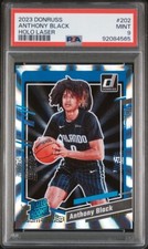 2023-24 Donruss #202 Anthony Black Holo Laser Rated Rookie RC Orlando PSA 9 MINT