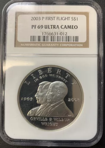 2003 P First Flight Silver Dollar NGC Proof 69 Ultra Cameo! ENN COINS