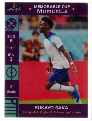 2022 Leaf Memorable Cup Moments #MCB1 Bukayo Saka RARE SP ONLY 61 COPIES