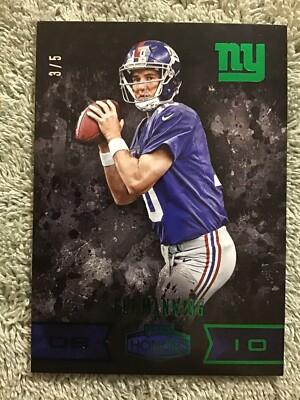 2016 Panini Honors ELI MANNING  Green Foil Parallel #d 3/5 New York Giants