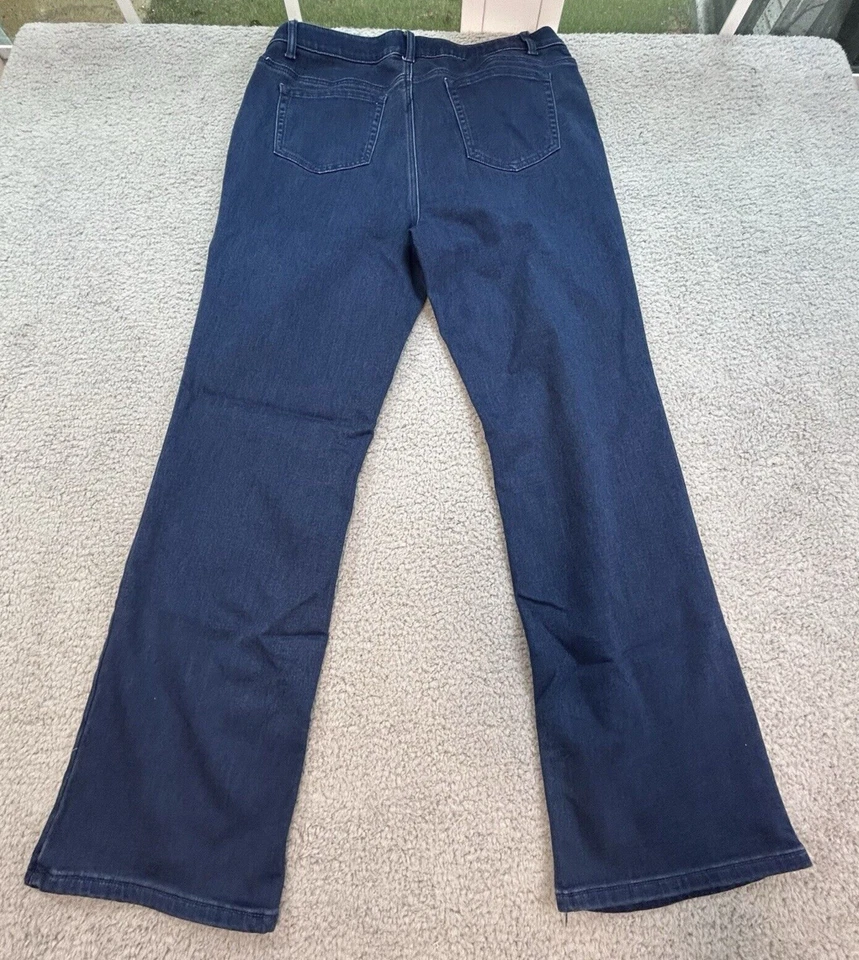 Pantalones de mezclilla OSO informales para mujer 14 azul corte bota cintura elástica Foto 2 de 4