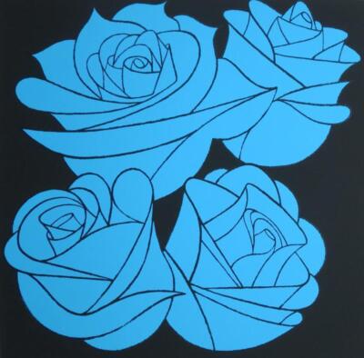 Scott Kilgour Blue Riviera Siebdruck Mit Glitzer Auf Strathmore Papier, signe