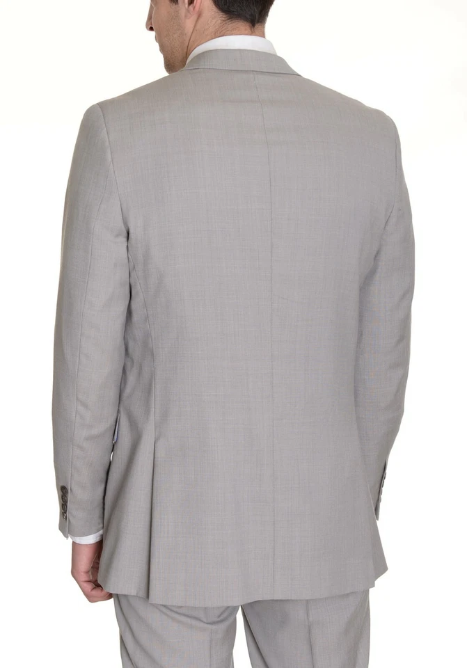 Alfani 红色修身浅棕褐色 Stepweave 双扣羊毛混纺西装外套运动外套  — 第 4/4 张图片