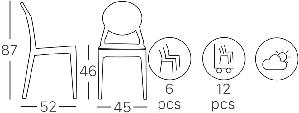 SCAB DESIGN SET 2 SEDIE SEDIA IGLOO CHAIR POLICARBONATO CASA BAR RISTORANTI - Immagine 2 di 4