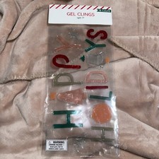 Happy Holidays Gel Clings Multicolor Window Decorations M47  2 In M58