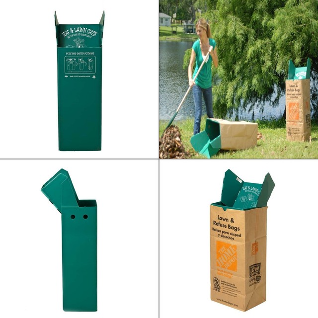 Plastic Leaf and Lawn Chute Garden Yard Waste Grass Leaves Bag Holder