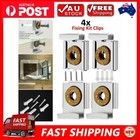 <!--F#f_0-->4pcs Chrome Mirror Wall Hanging Fixing Kit Frameless Clips Mounting Hanger Clamp<!--F/-->