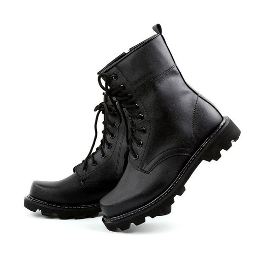 Neu Herren Taktisch Armee Komfort Leder Kampf Militär Stiefeletten Kampfschuhe - Bild 3 von 18