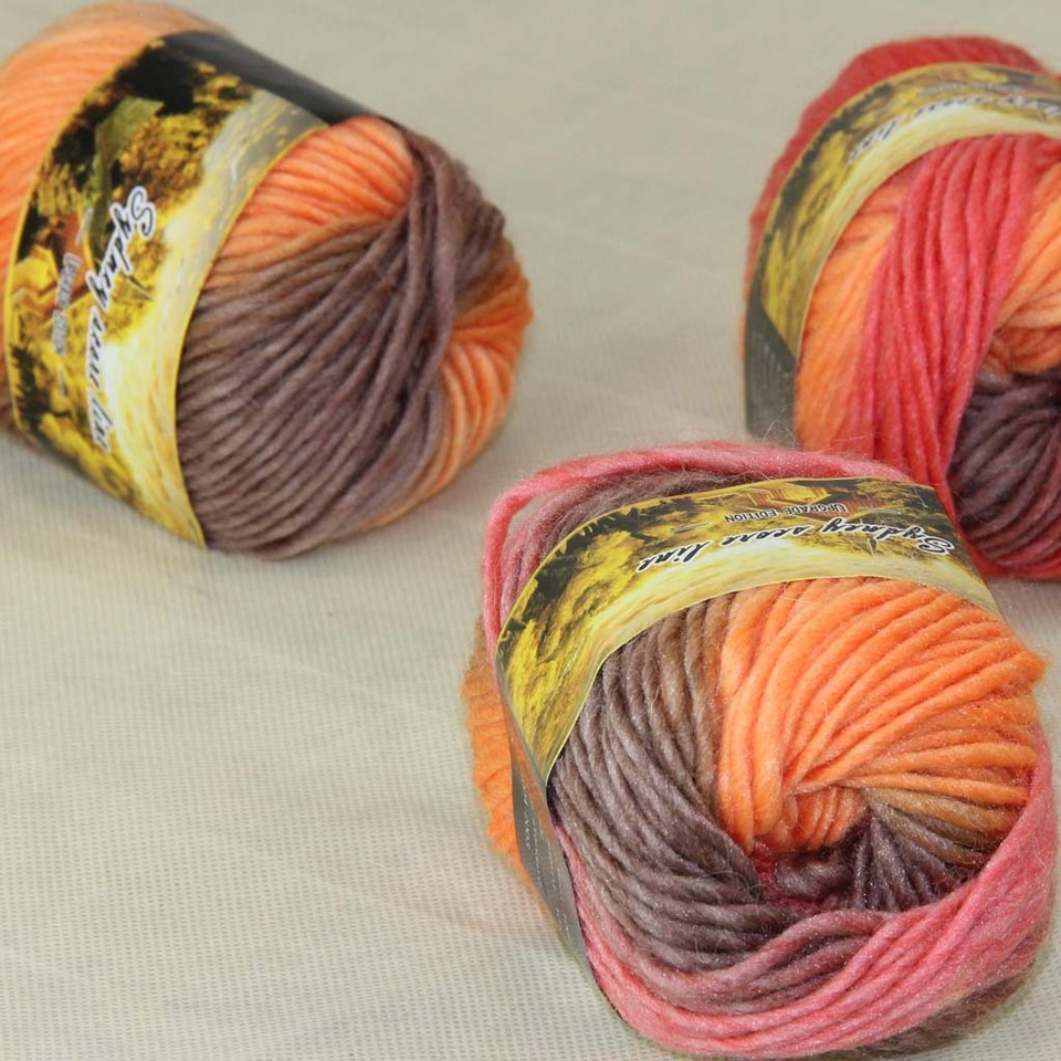 Sale 3 Skeinsx50g NEW Hand Wool Knitting Yarn Chunky Colorful Scarves ...