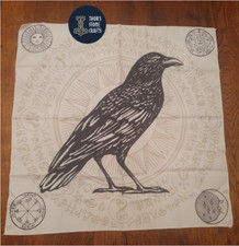 Altar Cloth Pagan Spirituality Witchcraft Astrology Raven Oracle Runes Card