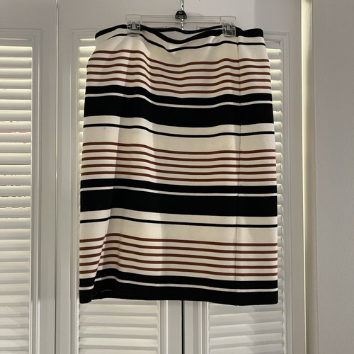 Falda Loft Outlet Mujer Talla M Rayas Acanalada Tejido Bodycon Lápiz Pull On