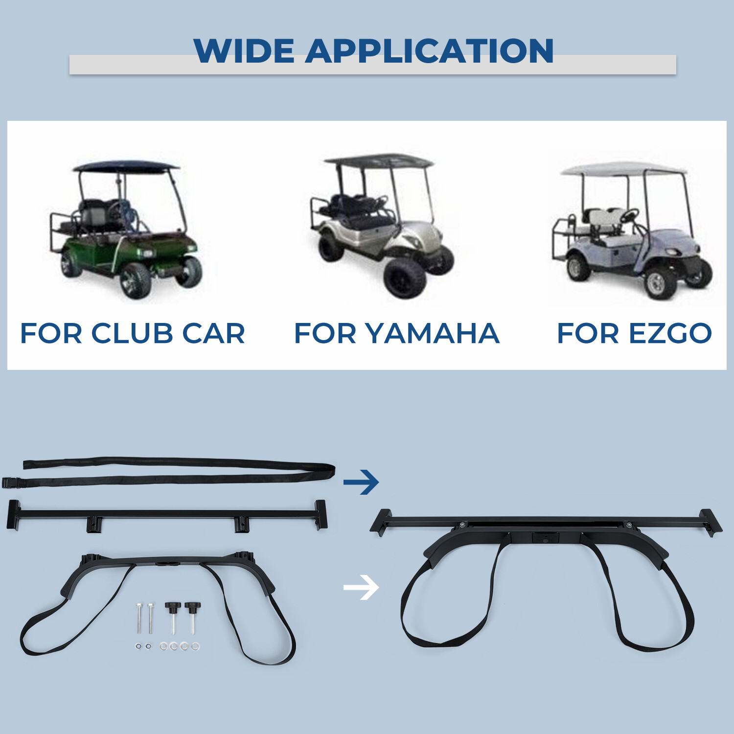 For Club Car EZGO Yamaha Golf Cart Bag Holder Bracket Cart Rear Seat