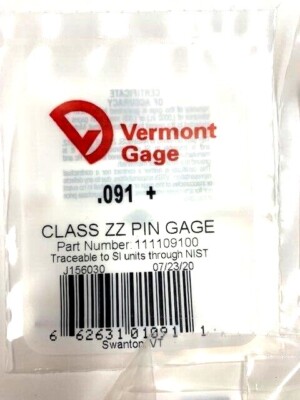 Vermont Gage Pin Gage Set, Plus, 0.011-0.060 In, Black 901100200 - Foto 10