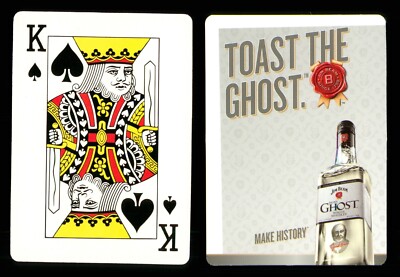 1 x Spielkarte Jim Beam Jacob's Ghost White Whiskey - King of Spades ZY 02
