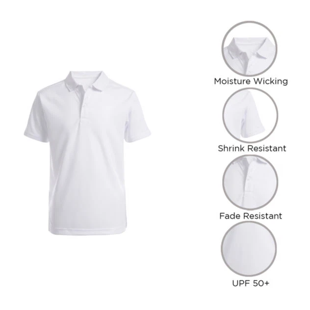Camisa Polo Izod Niños Aprobada por la Escuela Manga Corta Nueva con Etiquetas Talla 6 o 7 Blanca Negra Foto 3 de 4