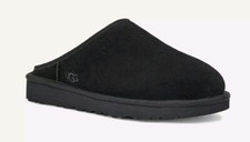 UGG CLASSIC SLIP ON BLACK Men's Slip On Suede Slippers 1129290 SIZE 8