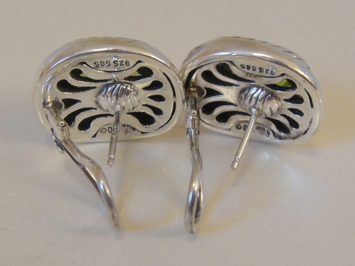 3550 DAVID YURMAN 14K GOLD SS LARGE ALBION PERIDOT EARRINGS eBay