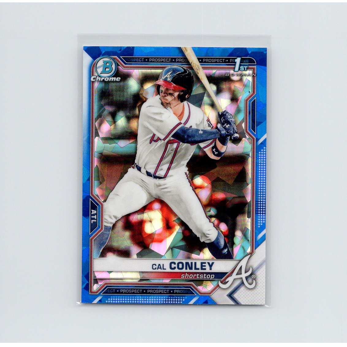 2021 Bowman Draft Sapphire - Chrome Cal Conley #BDC-70 Refractor Atlanta Braves