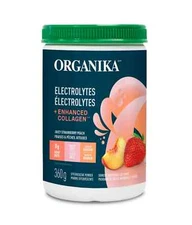 Organika Electrolytes + Enhanced Collagen Juicy Strawberry Peach 360g NEW