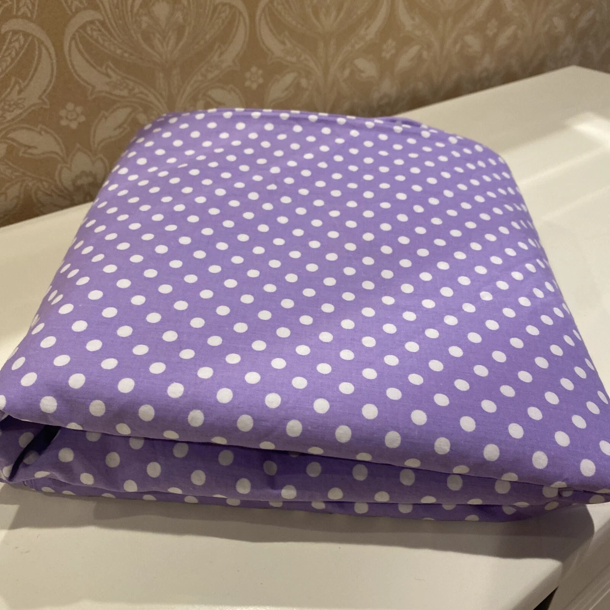 Pottery Barn Kids Girl s Twin Size Purple Polka Dot Organic Duvet Cover
