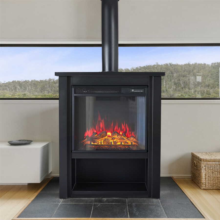 Electric Fireplace Heater 6 LED Flame Effect Logs Burning Stove Fire  Recessed UK | eBay