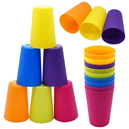 Saijer Bicchieri di Plastica Colorati,18 PCS Bicchieri Riutilizzabili (e4k) - Foto 1 di 1