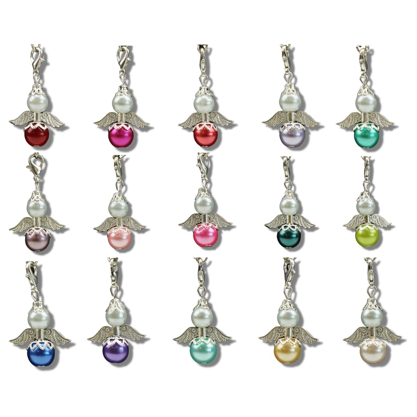15 Schutzengel Anhänger 4cm Charms Perlen Engel Perlenengel Geschenk Hochzeit