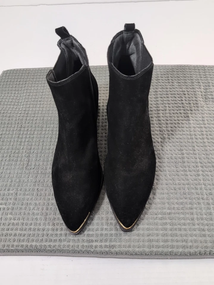 City Chic Mark Fisher Ltd. Botín Pull-on de gamuza negra talla 7,5 Foto 2 de 4