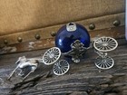 Italian Sterling Silver Horse And Carriage With Cobalt Murano — photo 2