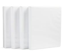 Amazon Basics 3 Ring Binder 1 Inch White 4 Pack