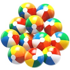 Beach Ball 12 Pack - 12'' Inflatable Beach Balls for Kids Bulk, Swimming Pool...