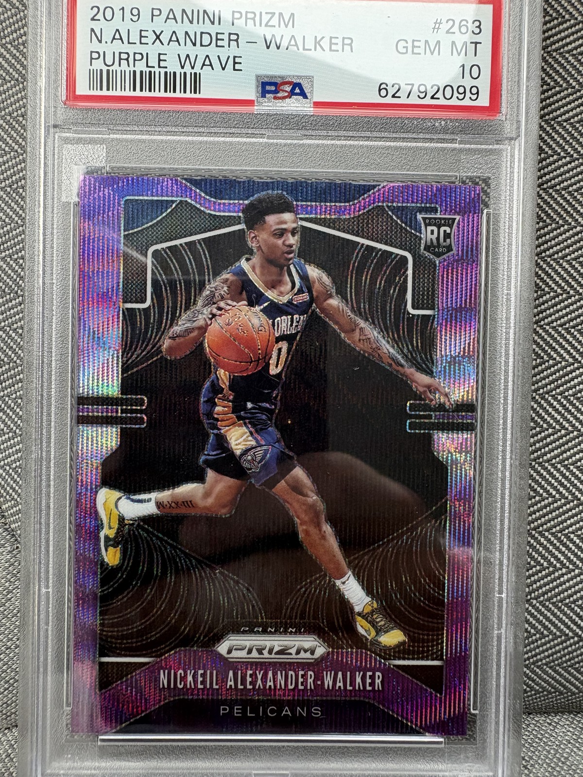 2019-20 Panini Prizm #263 Nickeil Alexander-Walker Prizms Purple Wave PSA 10