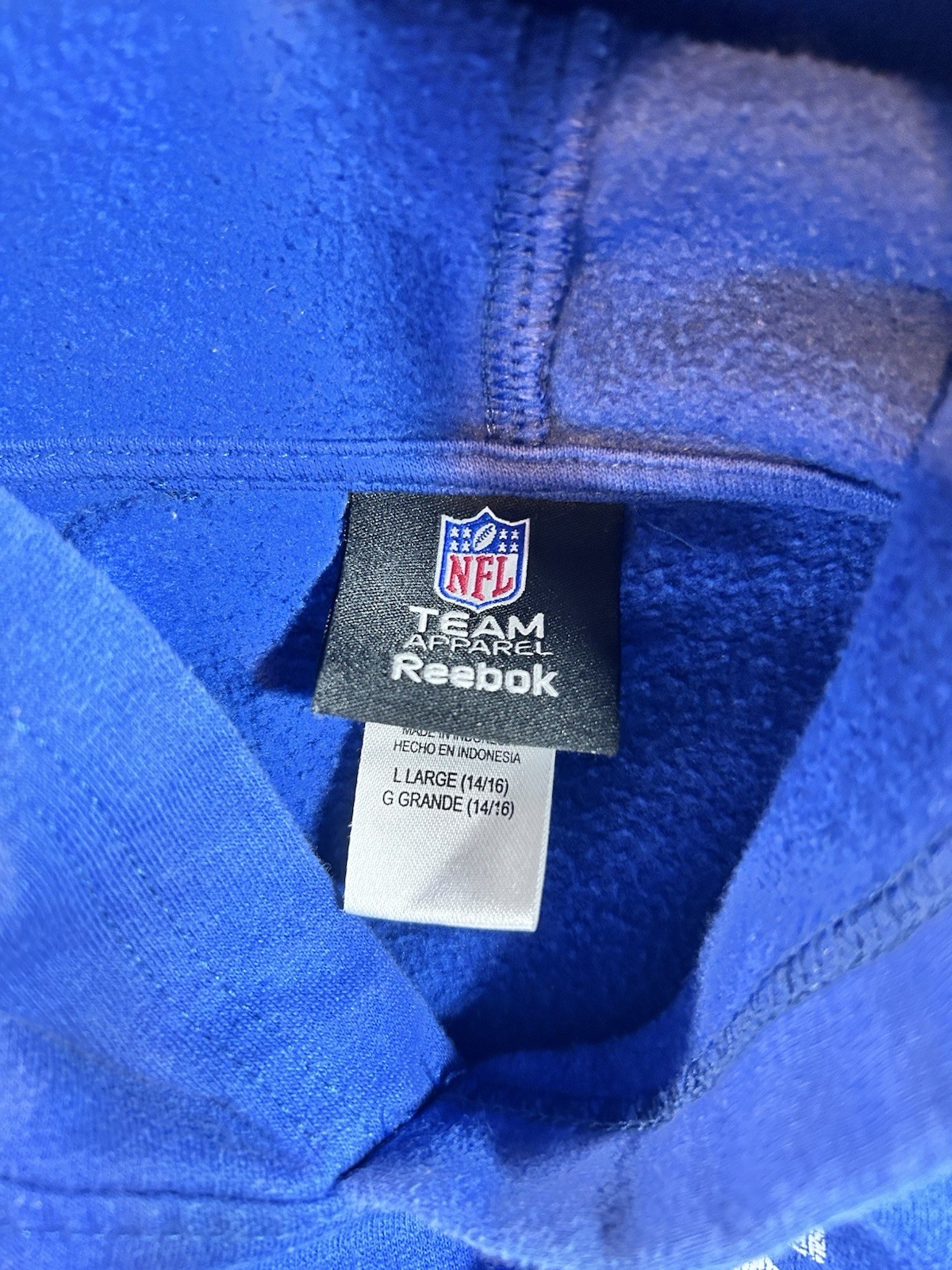 Indianapolis Colts Reebok NFL Youth Large Blue Hooded Sweatshirt thumbnail 2