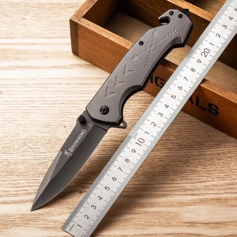 Juego de 2 cuchillos plegables hoja de acero inoxidable camping supervivencia herramienta hágalo usted mismo Foto 3 de 4