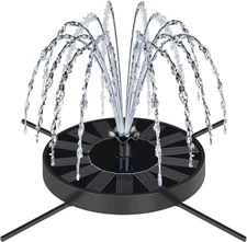 Solar Fountain Pump with Spray Height Adjustment, Upgrade Glass Solar Bird Bath 