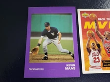 Kevin Maas NY Yankees 1990 Star Company #134 Gold OVERSIZE ERROR NO LOGO