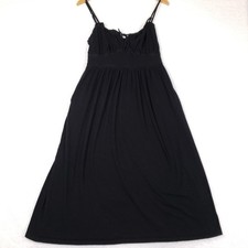 Old Navy Black Empire Waist Maxi Dress Pockets Smocked Back M Sleeveless